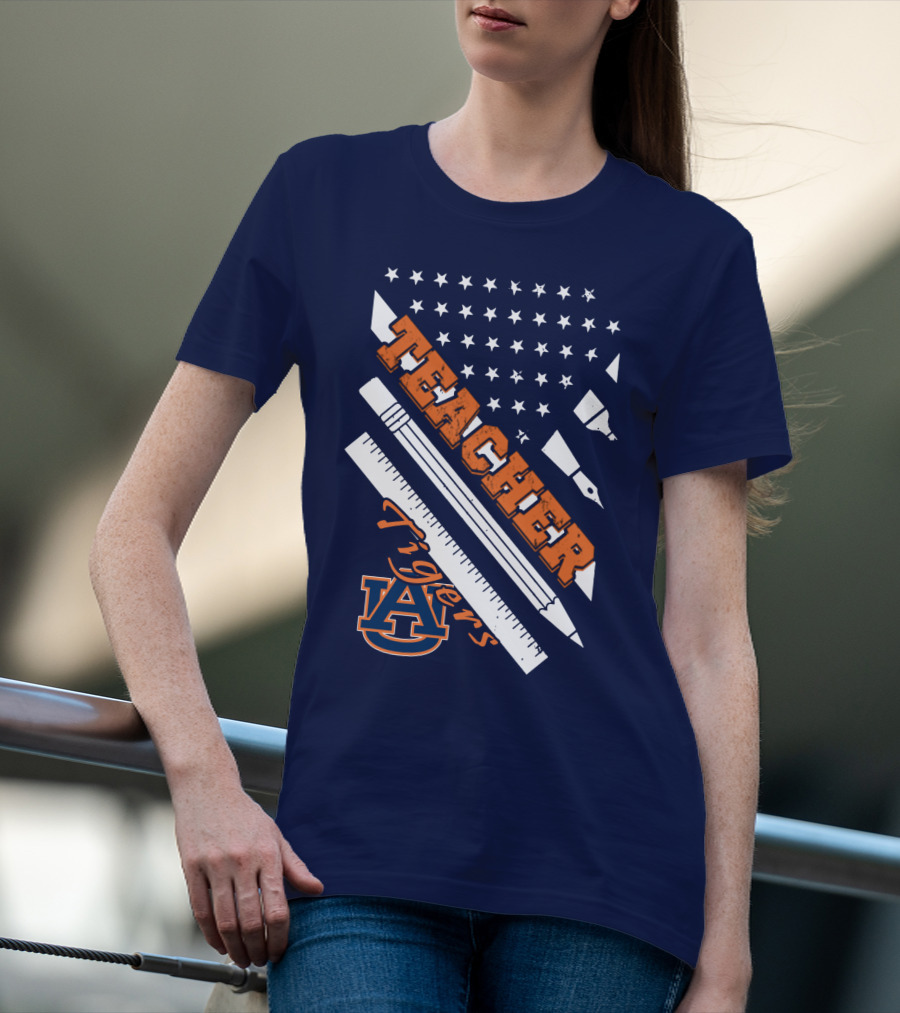 Auburn Teacher Tigers A Logo Pencil Ruler T-Shirt