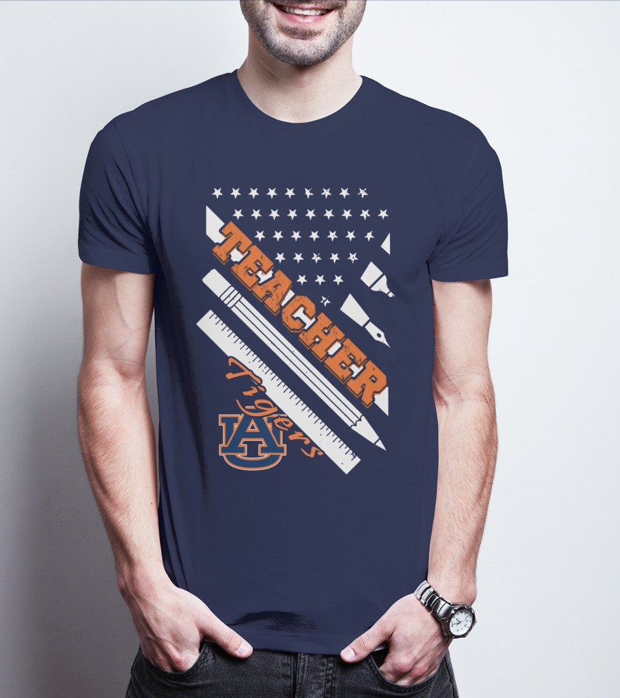 Auburn Teacher Tigers A Logo Pencil Ruler T-Shirt