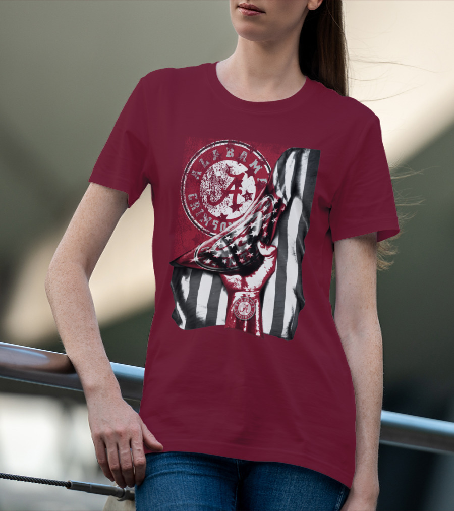 Alabama Crimson Tide Held High With Flag And Seal T-Shirt