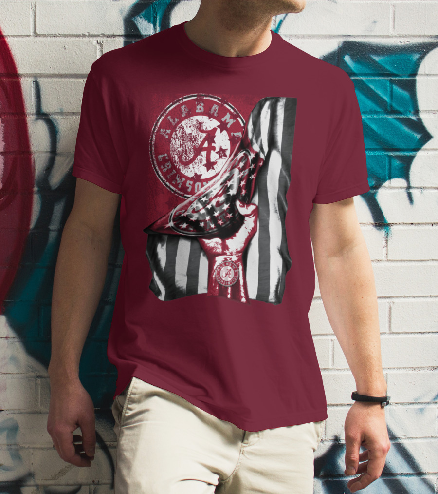 Alabama Crimson Tide Held High With Flag And Seal T-Shirt