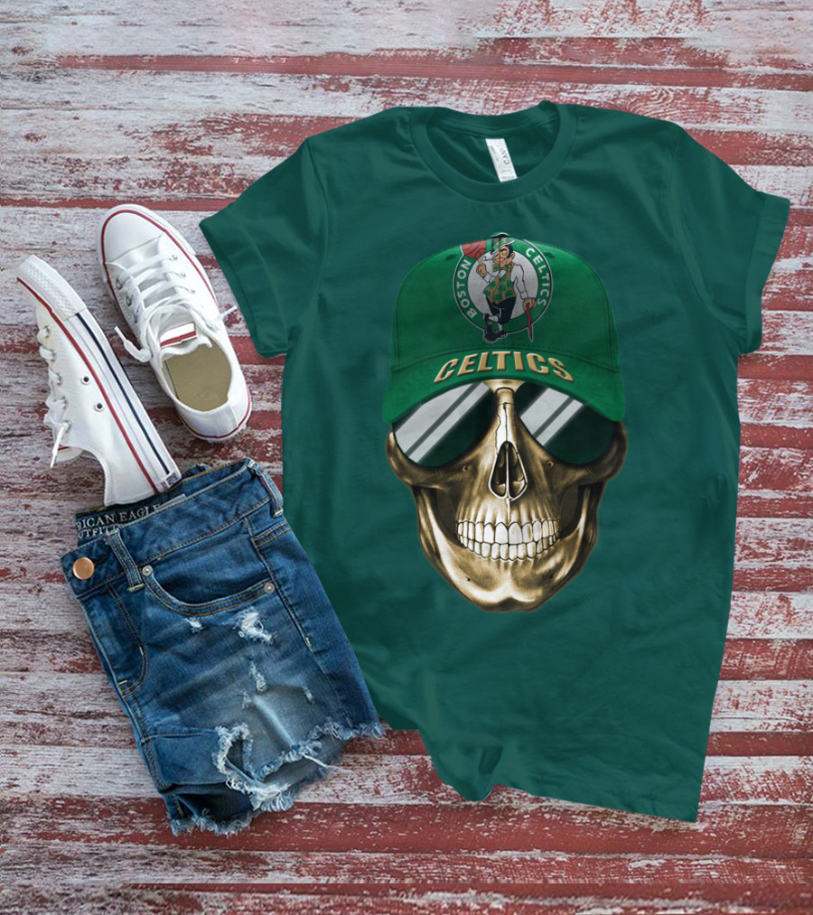 Boston Celtics Skull Cap T-Shirt