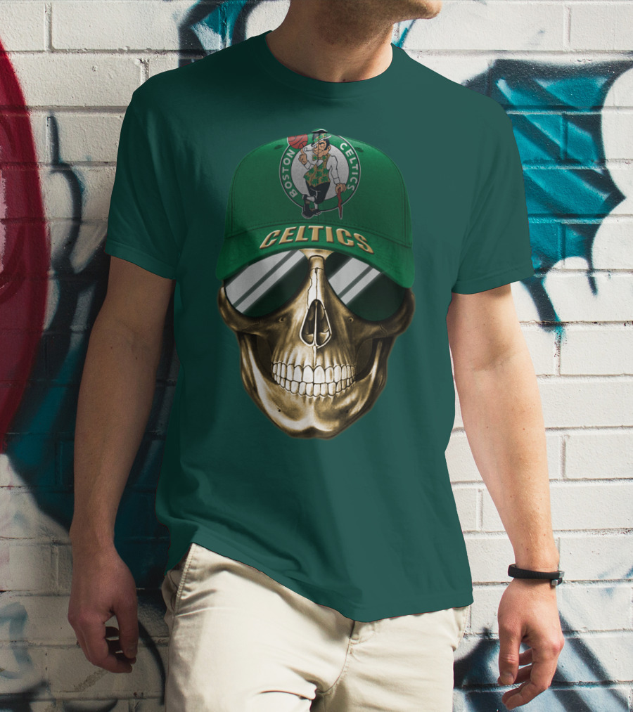 Boston Celtics Skull Cap T-Shirt