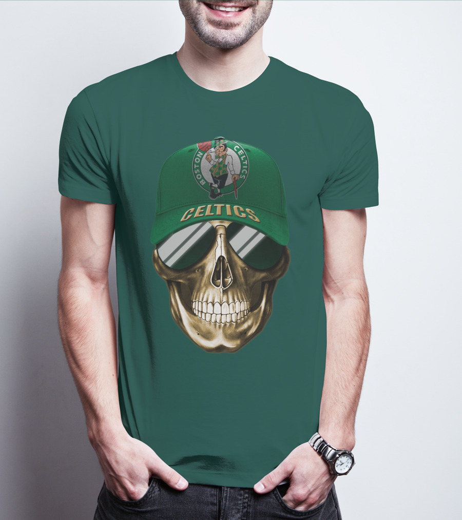 Boston Celtics Skull Cap T-Shirt