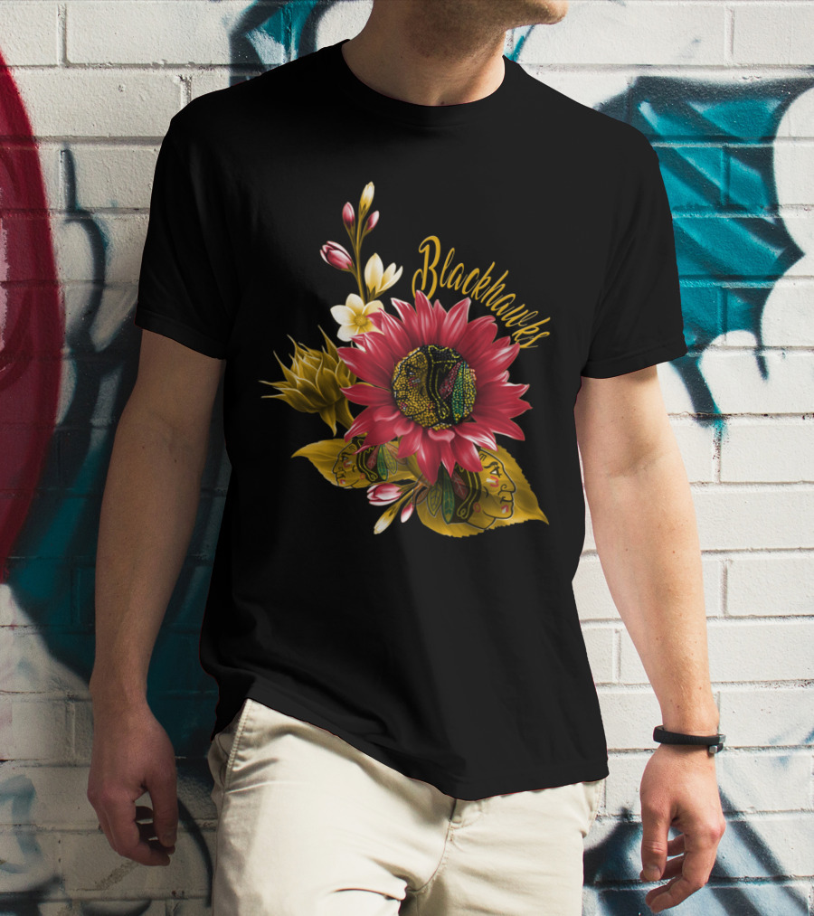 Chicago Blackhawks Floral T-Shirt