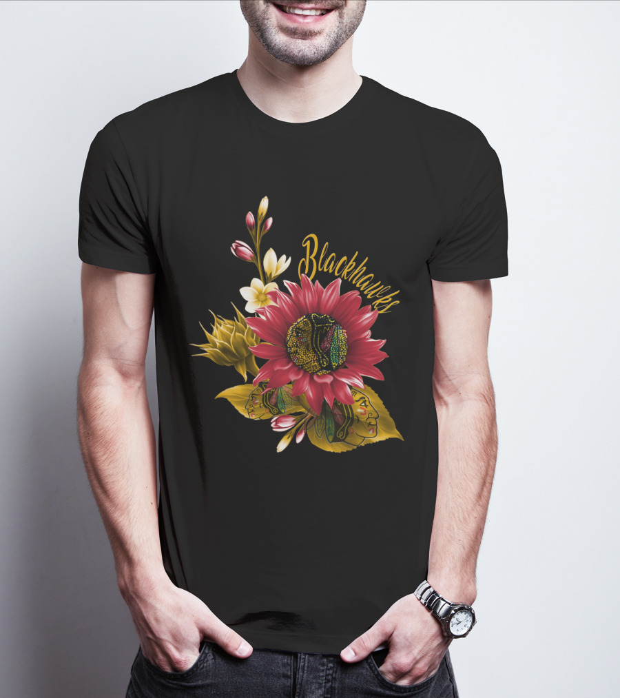 Chicago Blackhawks Floral T-Shirt