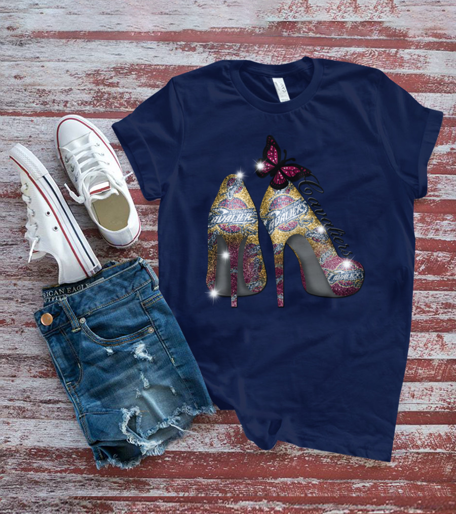 Cleveland Cavaliers Heels With Butterfly T-Shirt