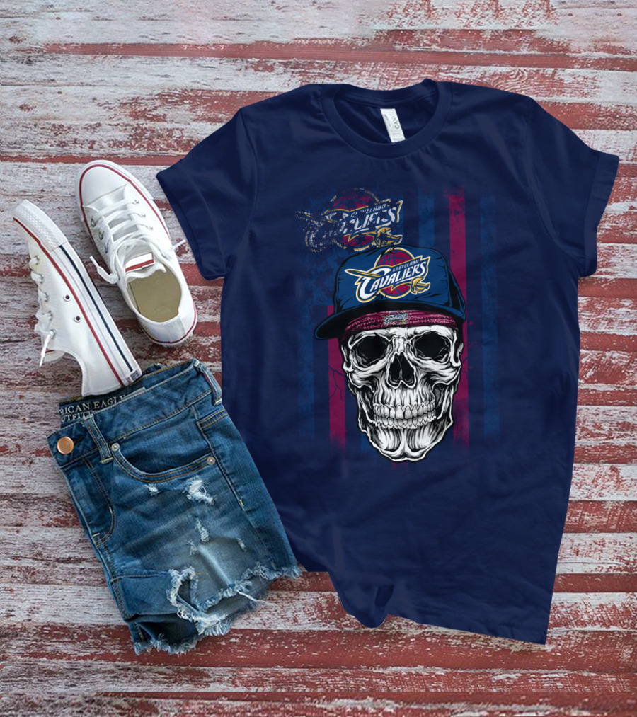 Cleveland Cavaliers Skull With Cap T-Shirt
