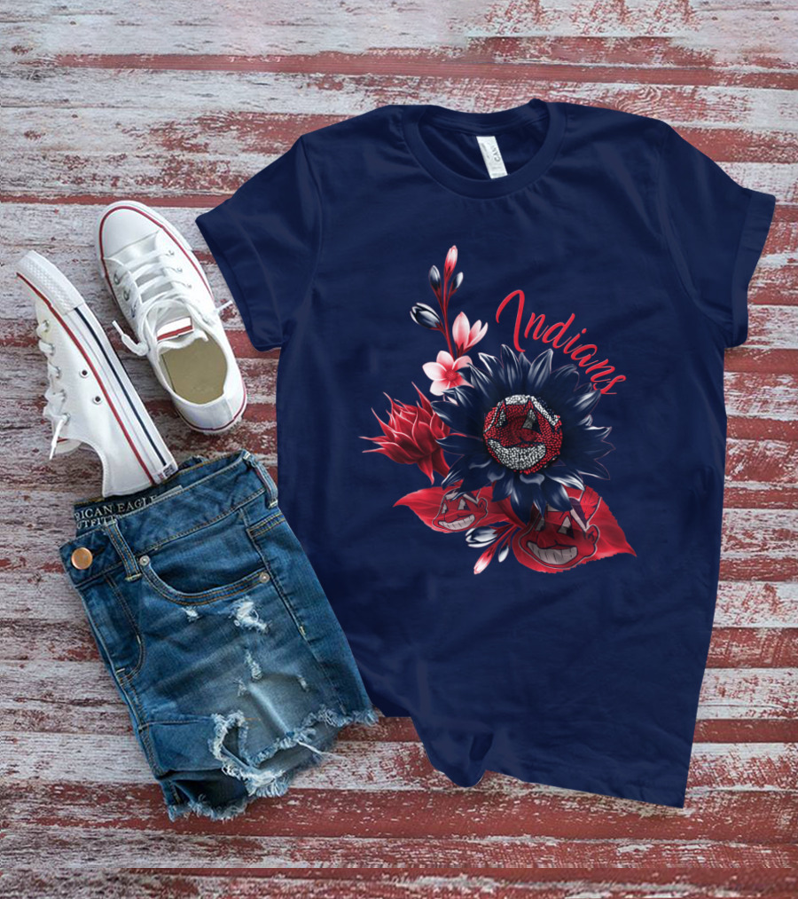 Indians Floral Chief Wahoo T-Shirt
