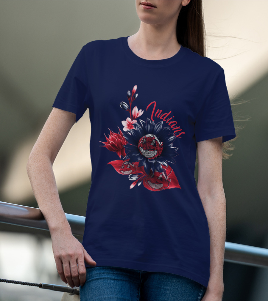 Indians Floral Chief Wahoo T-Shirt