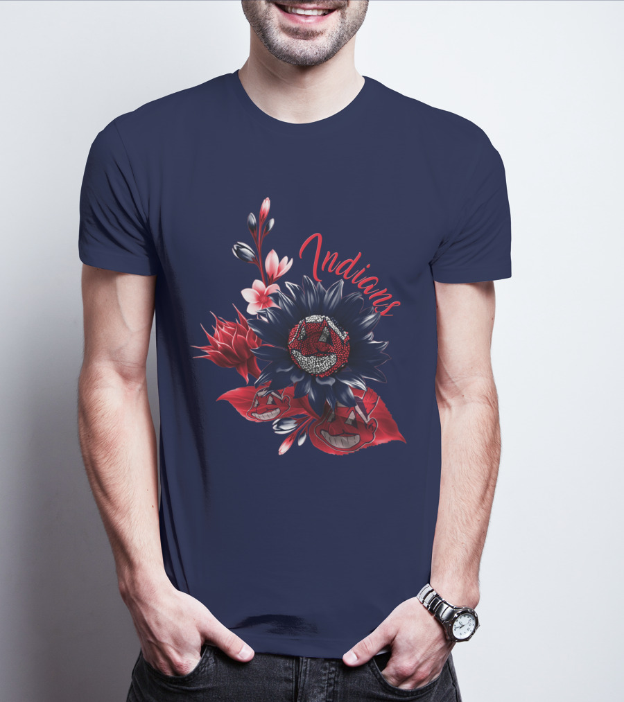 Indians Floral Chief Wahoo T-Shirt