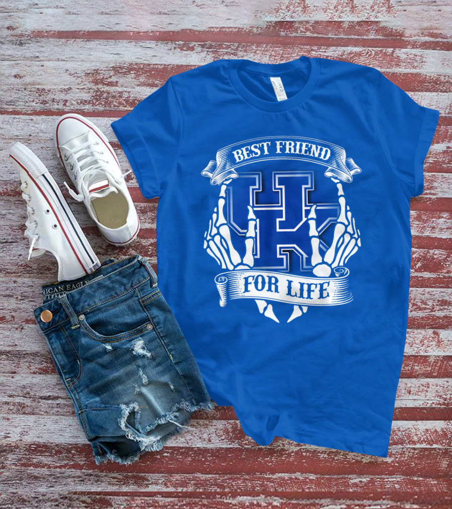 Best Friend For Life Kentucky Wildcats Skeleton Hands T-Shirt