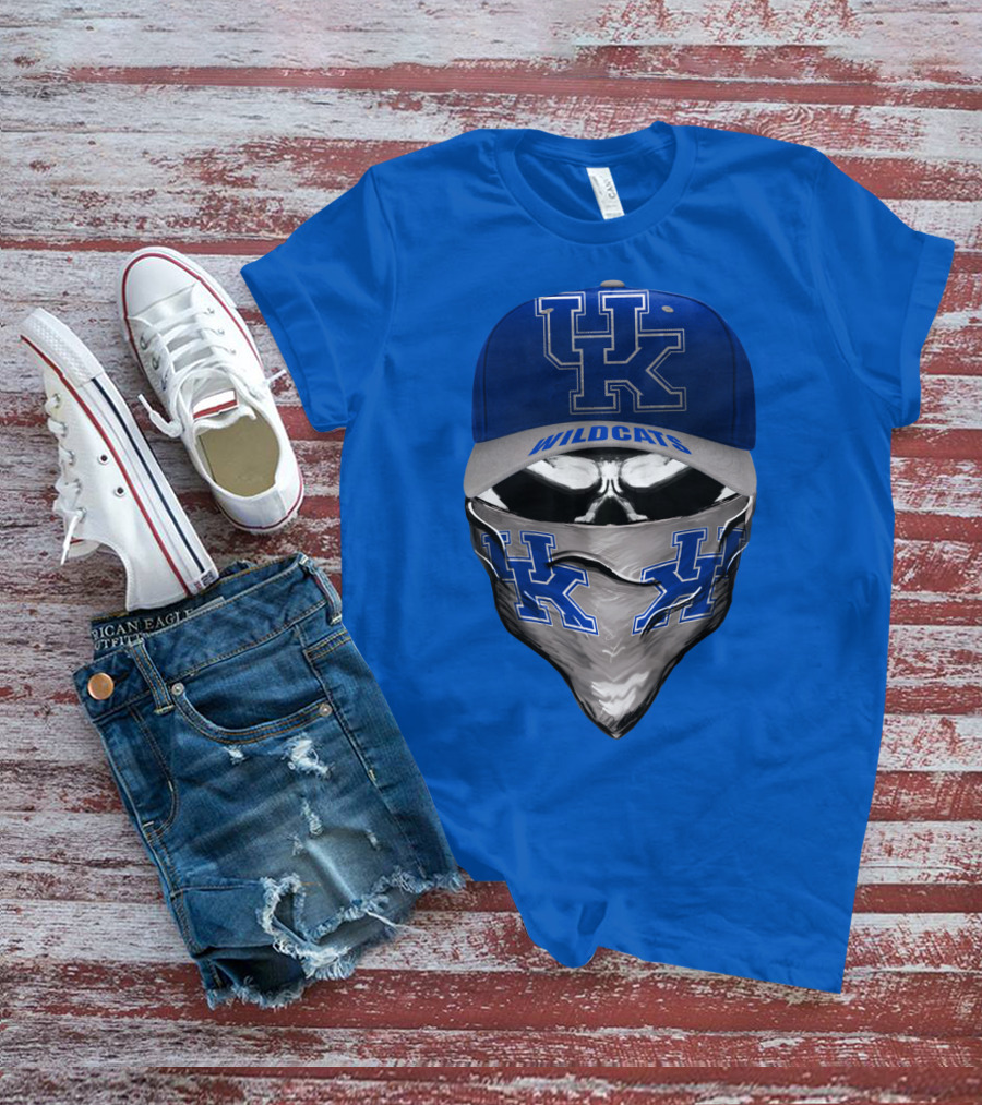 Kentucky Wildcats Uk Logo Hat Bandana Blue T-Shirt