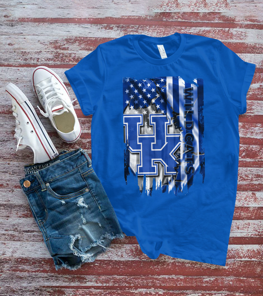 Kentucky Wildcats American Flag Tribute Uk T-Shirt