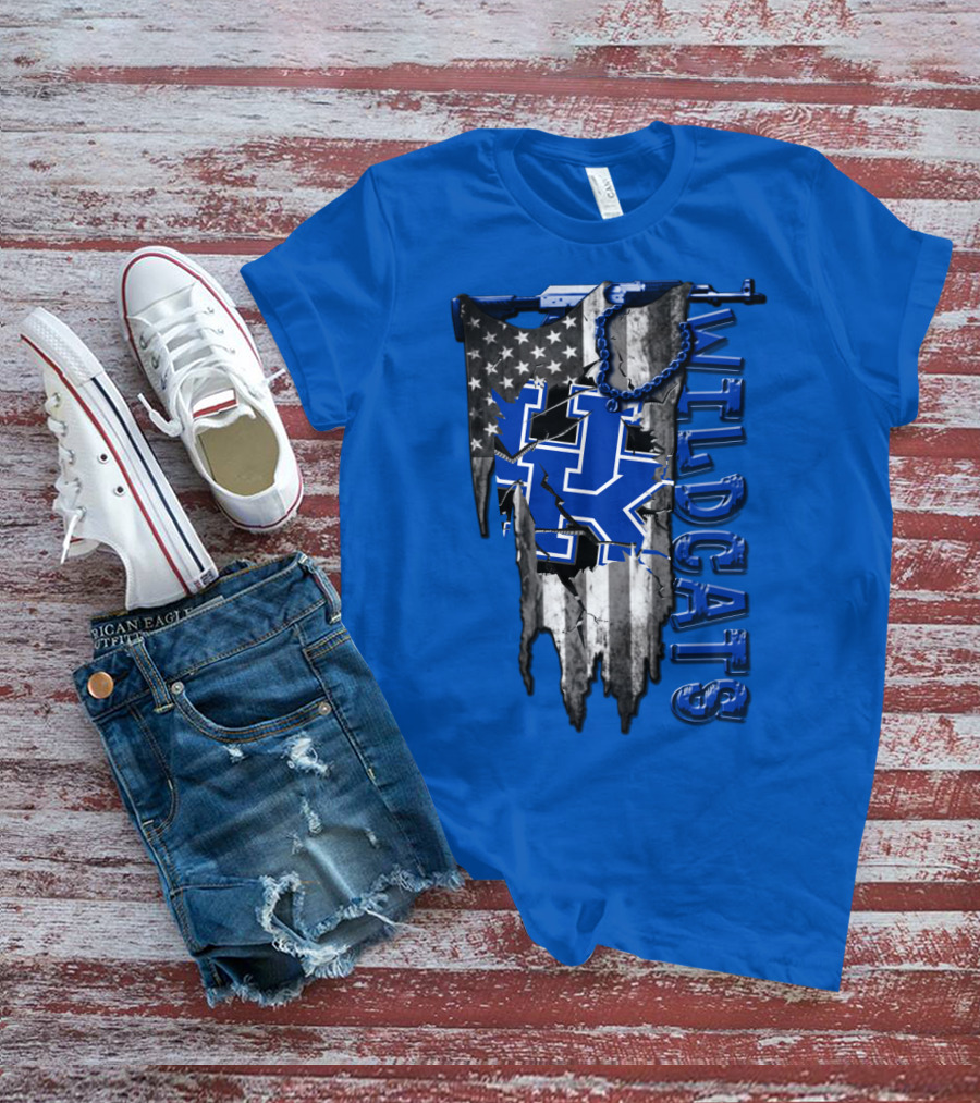 Wildcats American Flag Kentucky Wildcats T-Shirt