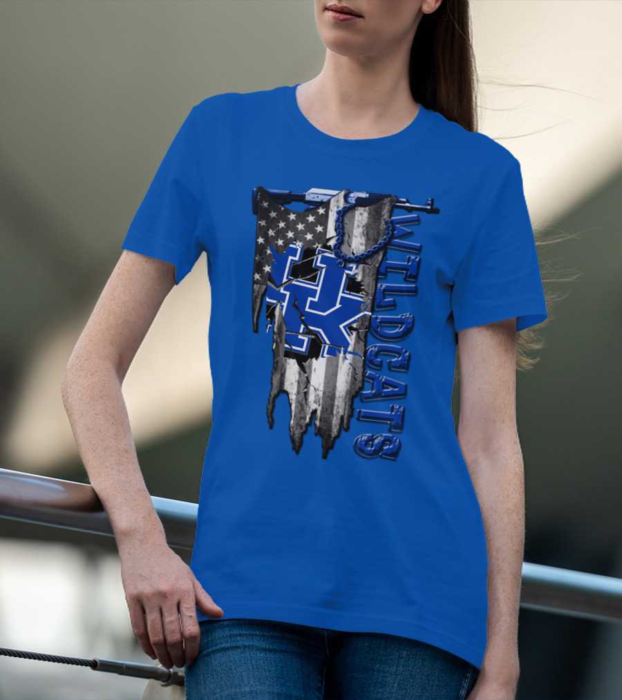 Wildcats American Flag Kentucky Wildcats T-Shirt