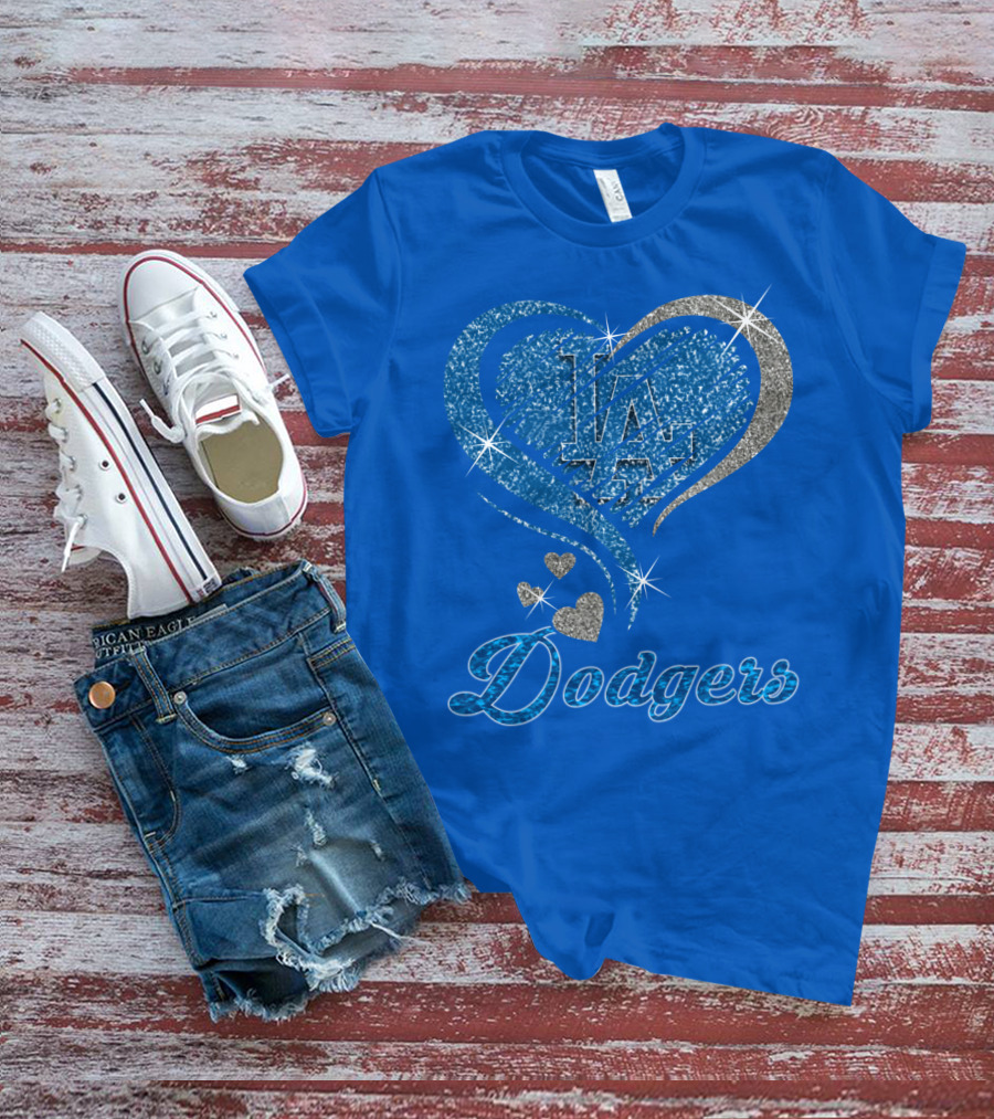 Los Angeles Dodgers Heart Logo Mlb Fan T-Shirt