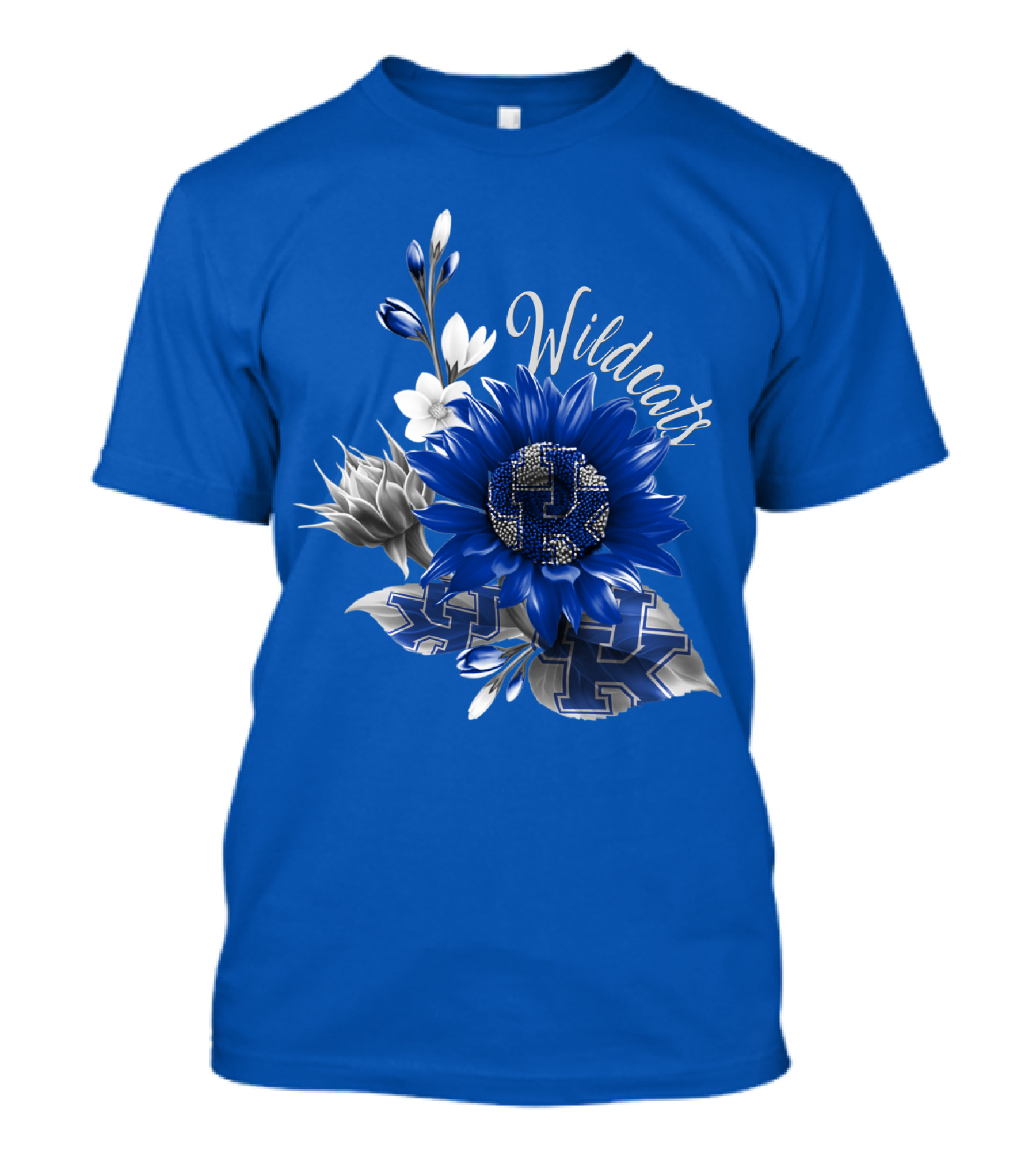 Wildcats Kentucky Blue Flowers K T-Shirt