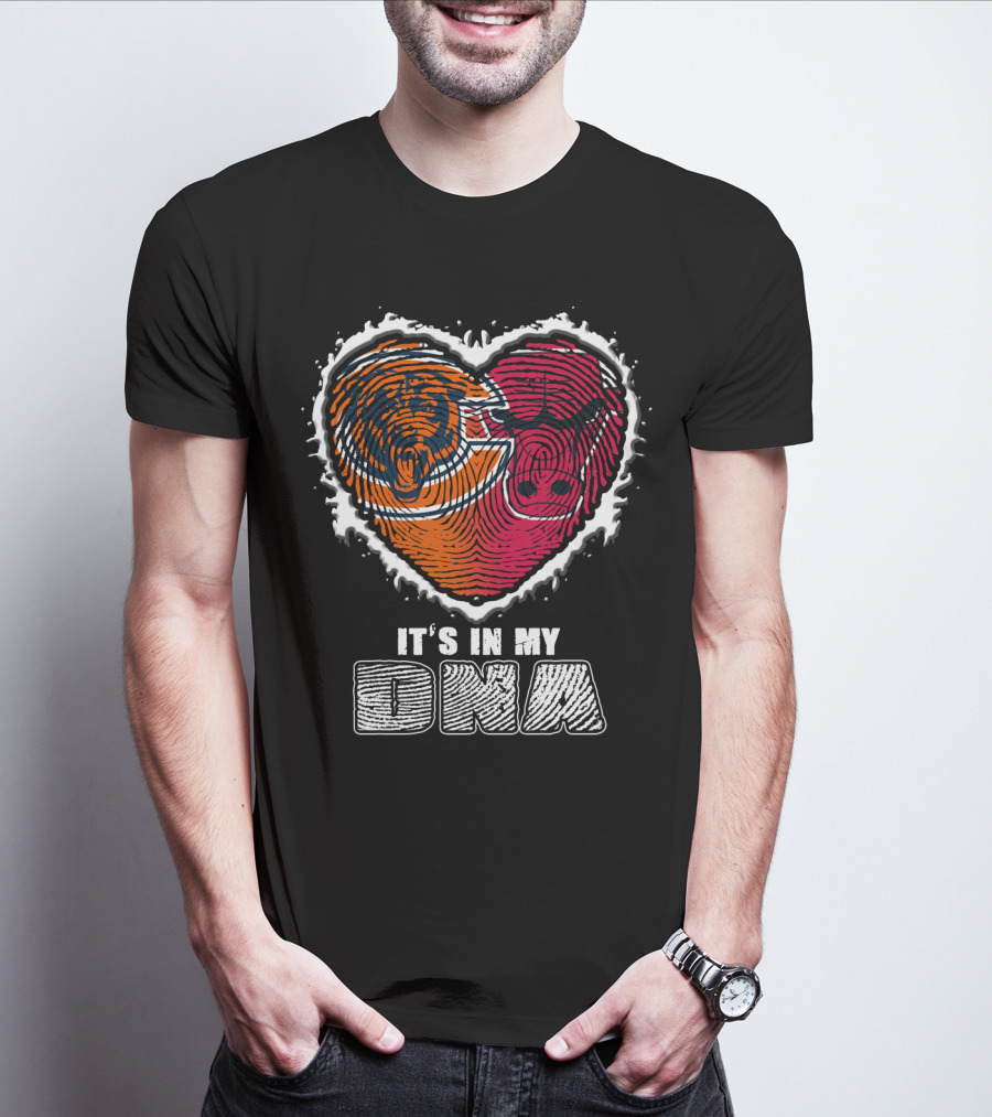It's In My Dna Bears And Bulls Heart T-Shirt