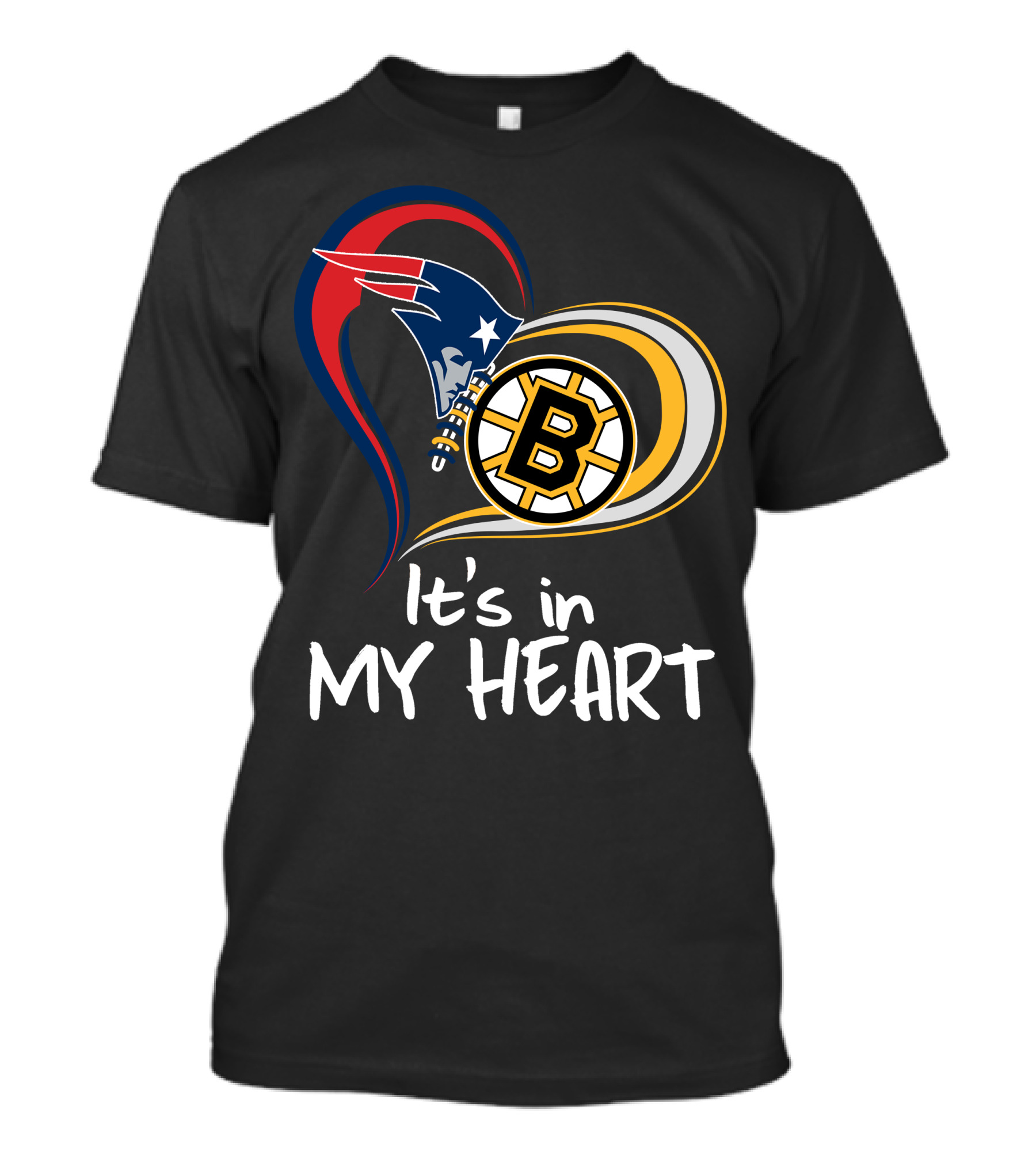It's In My Heart Patriots Bruins T-Shirt