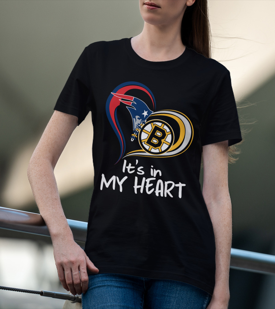 It's In My Heart Patriots Bruins T-Shirt