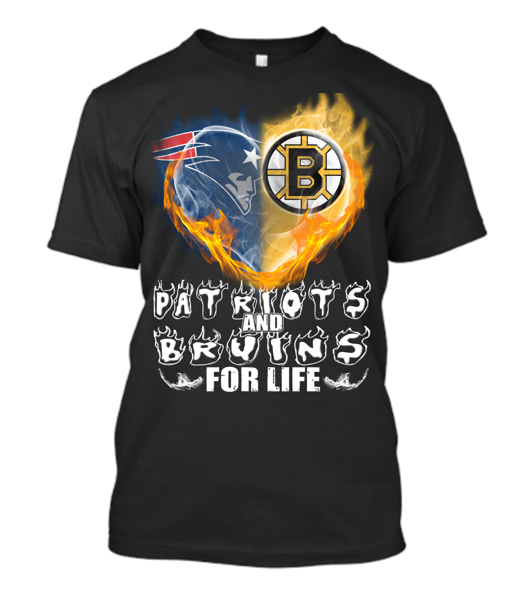 Patriots And Bruins For Life Nfl Nhl Sports Fan T-Shirt