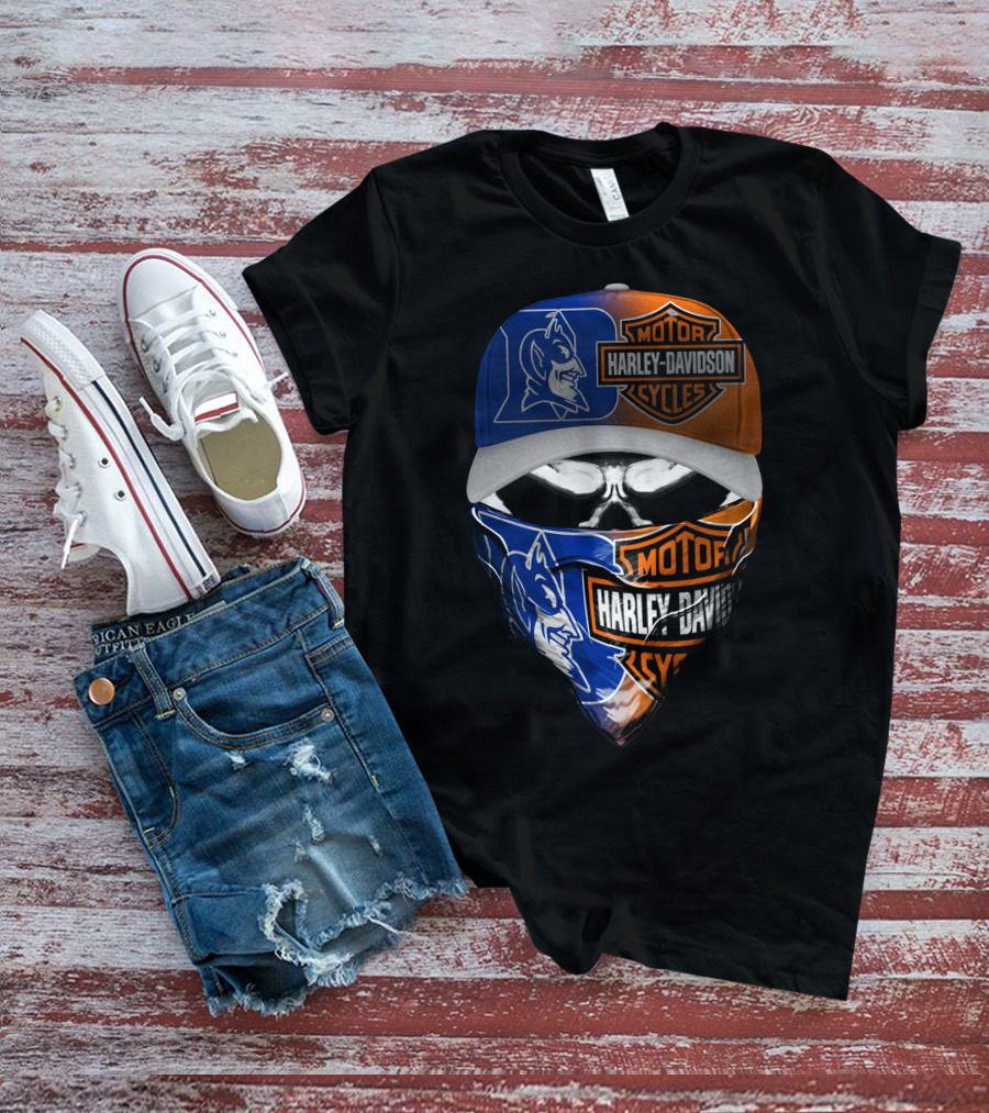 Harley Davidson Motorcycles Blue Devil Mask T-Shirt