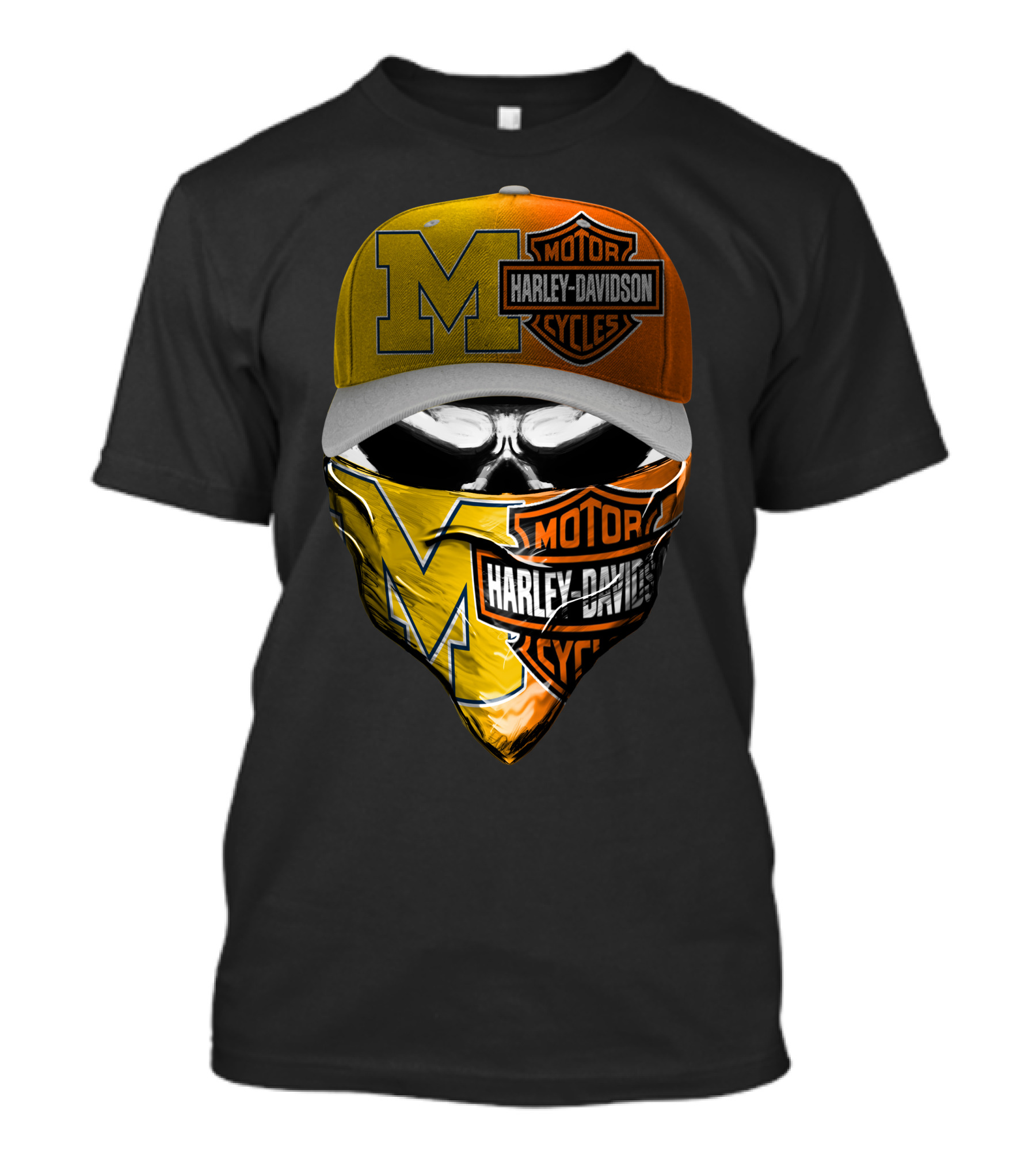 M Harley Davidson Motor Cycles Skull Mask T-Shirt