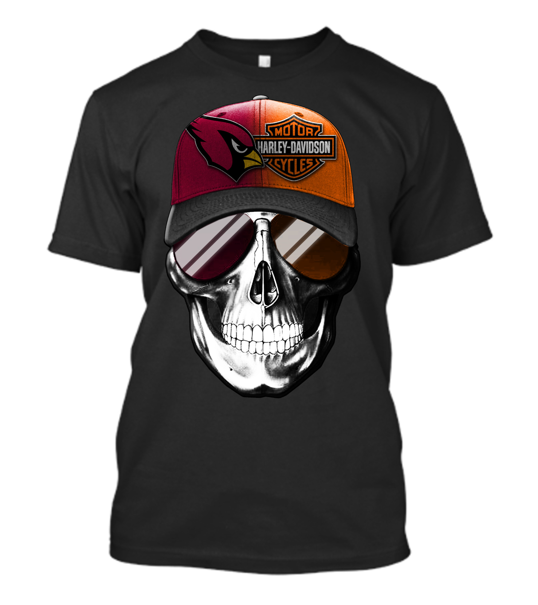 Harley Davidson Arizona Cardinals Skull T-Shirt