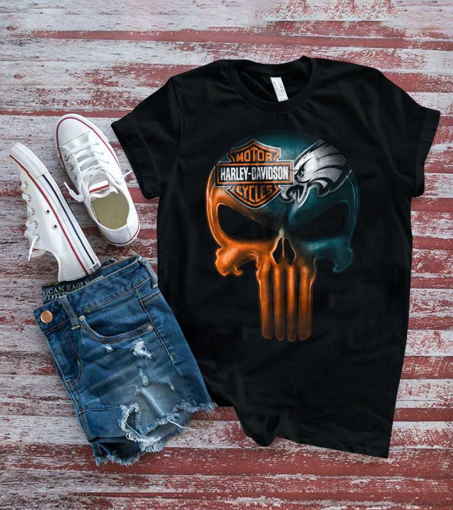 Harley Davidson Motor Cycles Eagles Skull T-Shirt