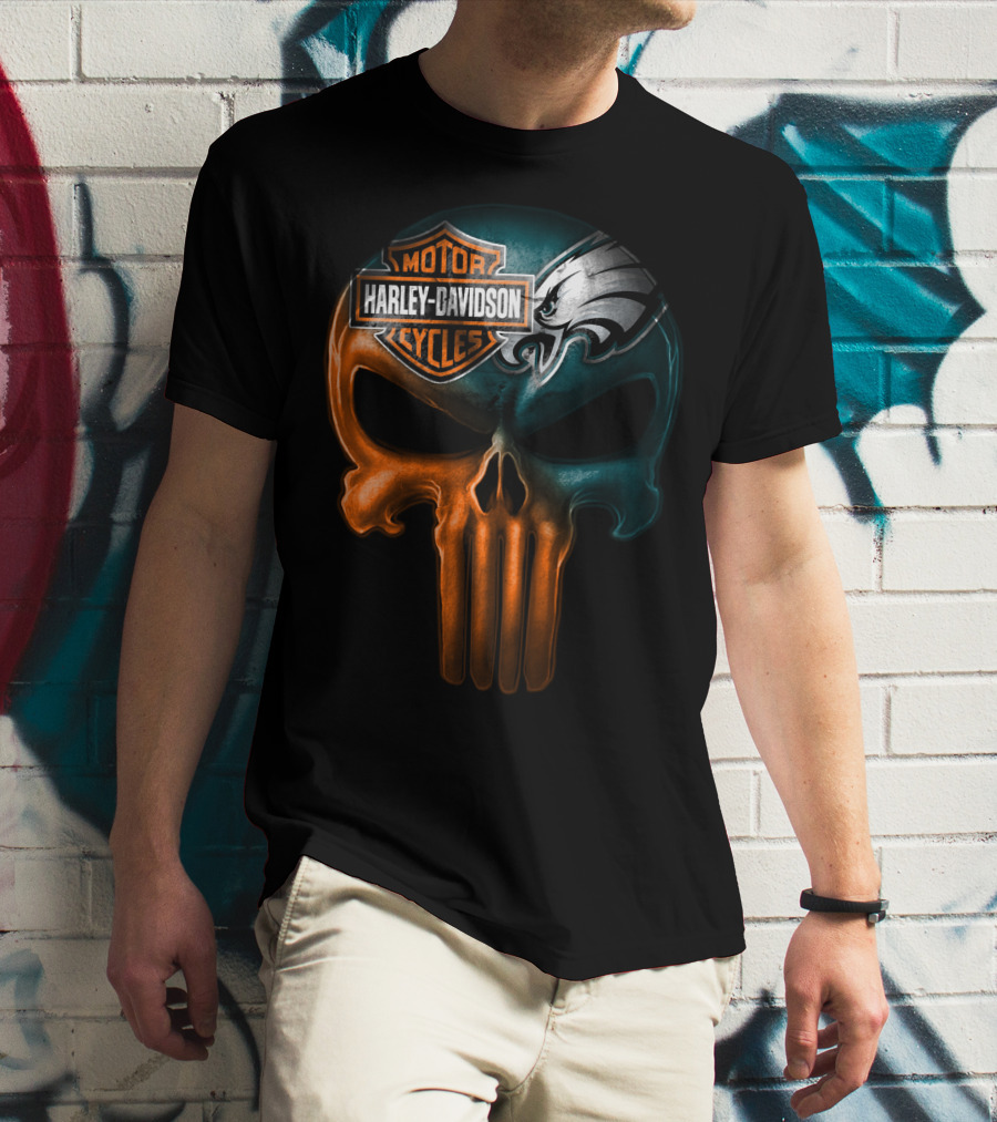 Harley Davidson Motor Cycles Eagles Skull T-Shirt
