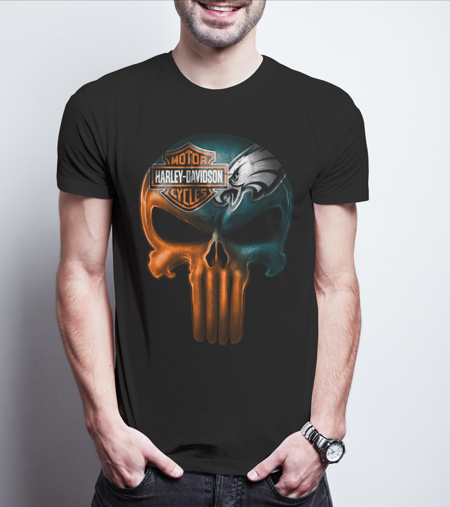 Harley Davidson Motor Cycles Eagles Skull T-Shirt
