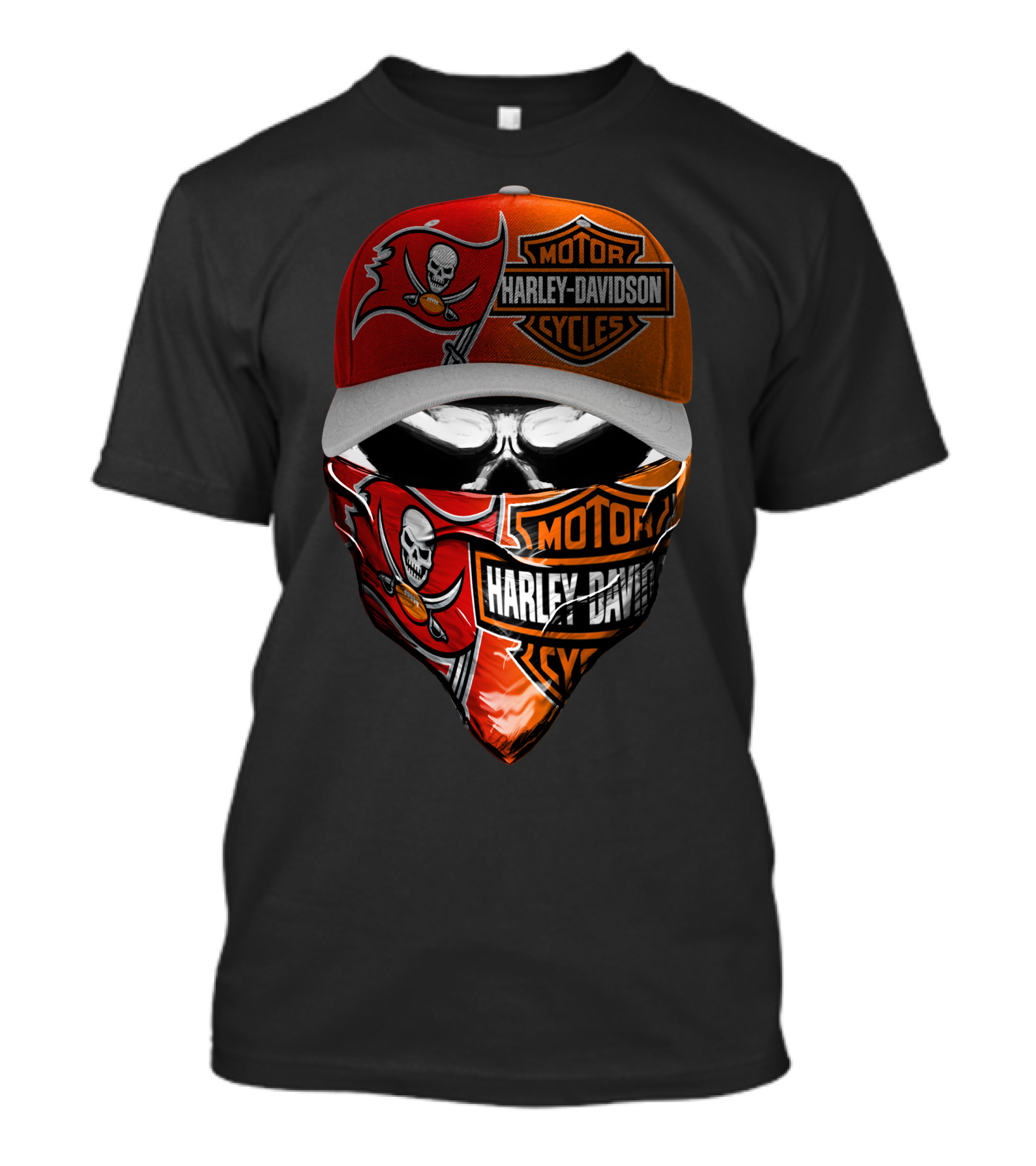 Tampa Bay Buccaneers Harley Davidson Skulls Combination T-Shirt