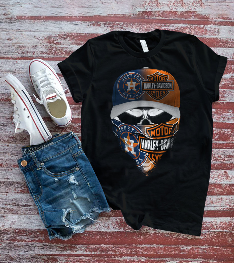 Houston Astros Harley Davidson Motorcycles T-Shirt