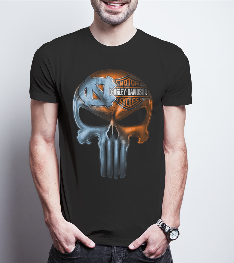 North Carolina Harley Davidson Punisher Skull T-Shirt