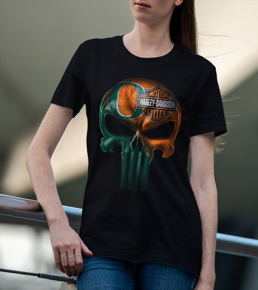 Oregon Harley Davidson Punisher Skull 35Ahl T-Shirt