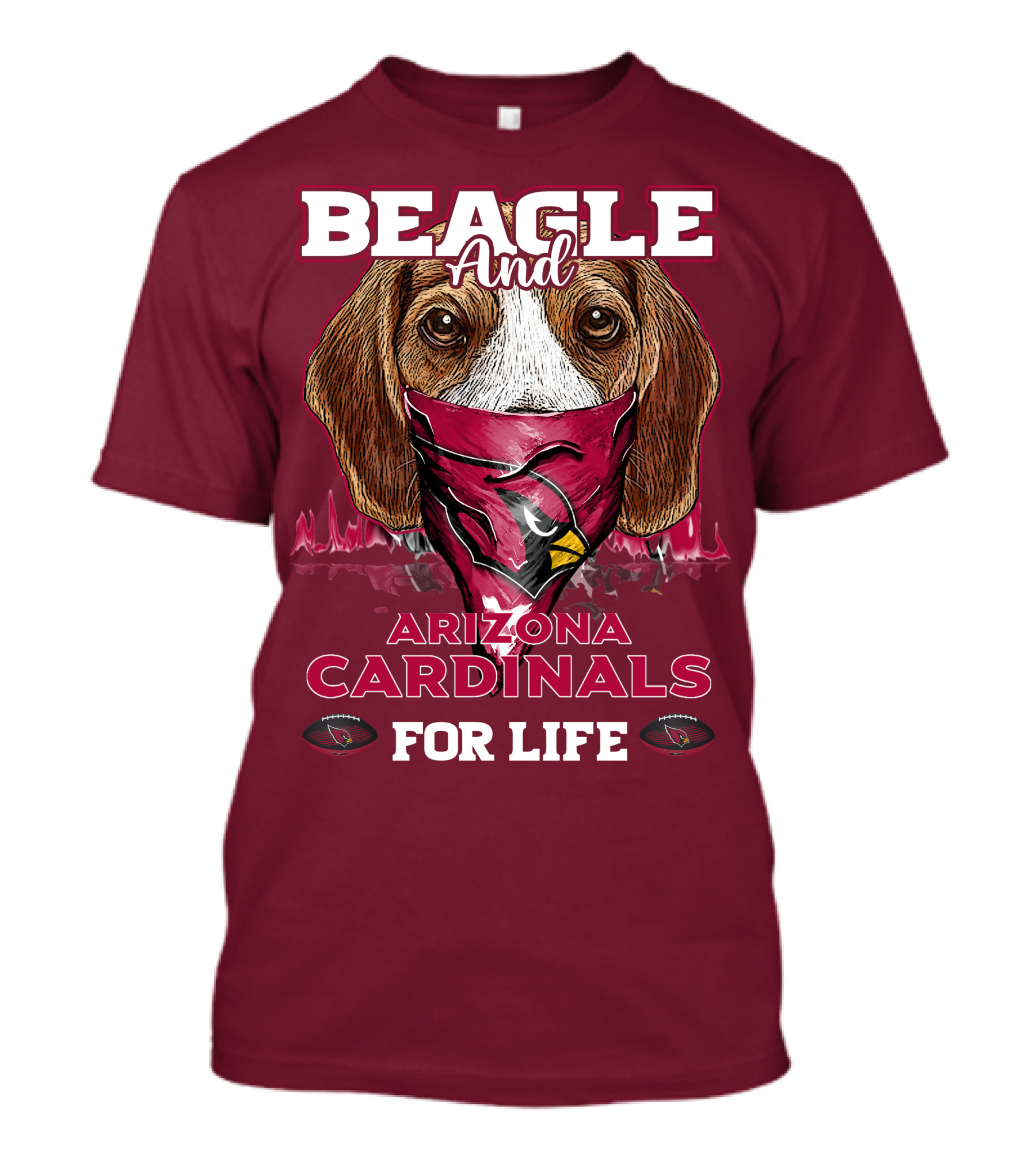 Beagle And Arizona Cardinals For Life T-Shirt