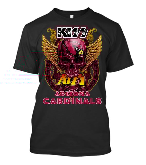 KISS Arizona Cardinals Skull Wings Chain T-Shirt