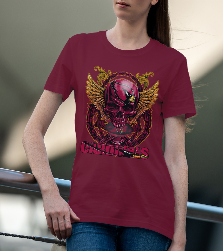 Arizona Cardinals Skullfb Winged Helmet Edition T-Shirt
