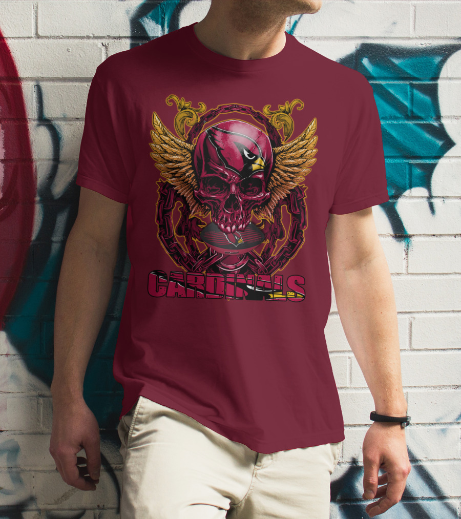 Arizona Cardinals Skullfb Winged Helmet Edition T-Shirt