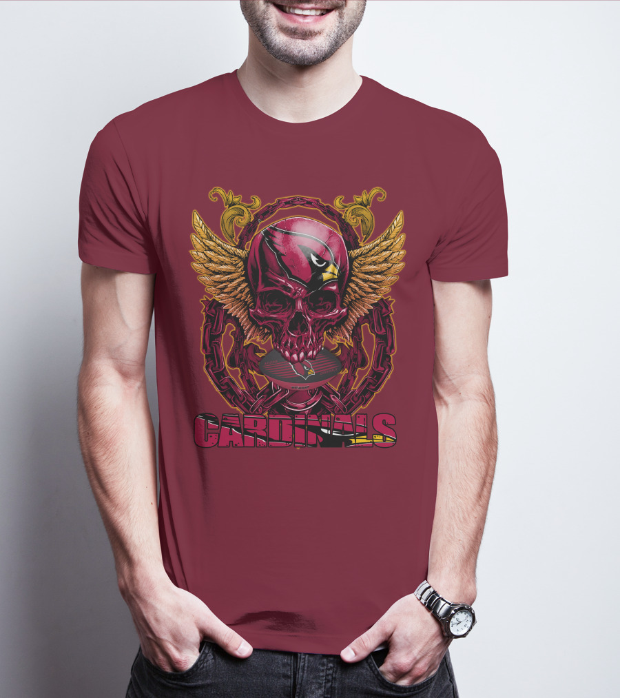 Arizona Cardinals Skullfb Winged Helmet Edition T-Shirt