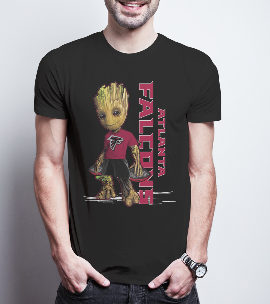 Groot Wearing Atlanta Falcons Logo Shirt Football Fan T-Shirt