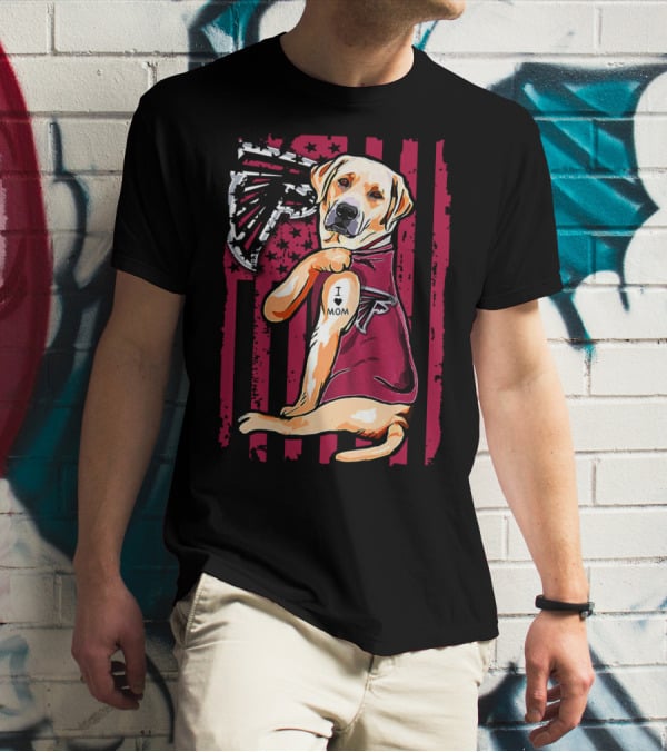 Labrador Retriever I Love Mom Atlanta Falcons Fan Decor T-Shirt