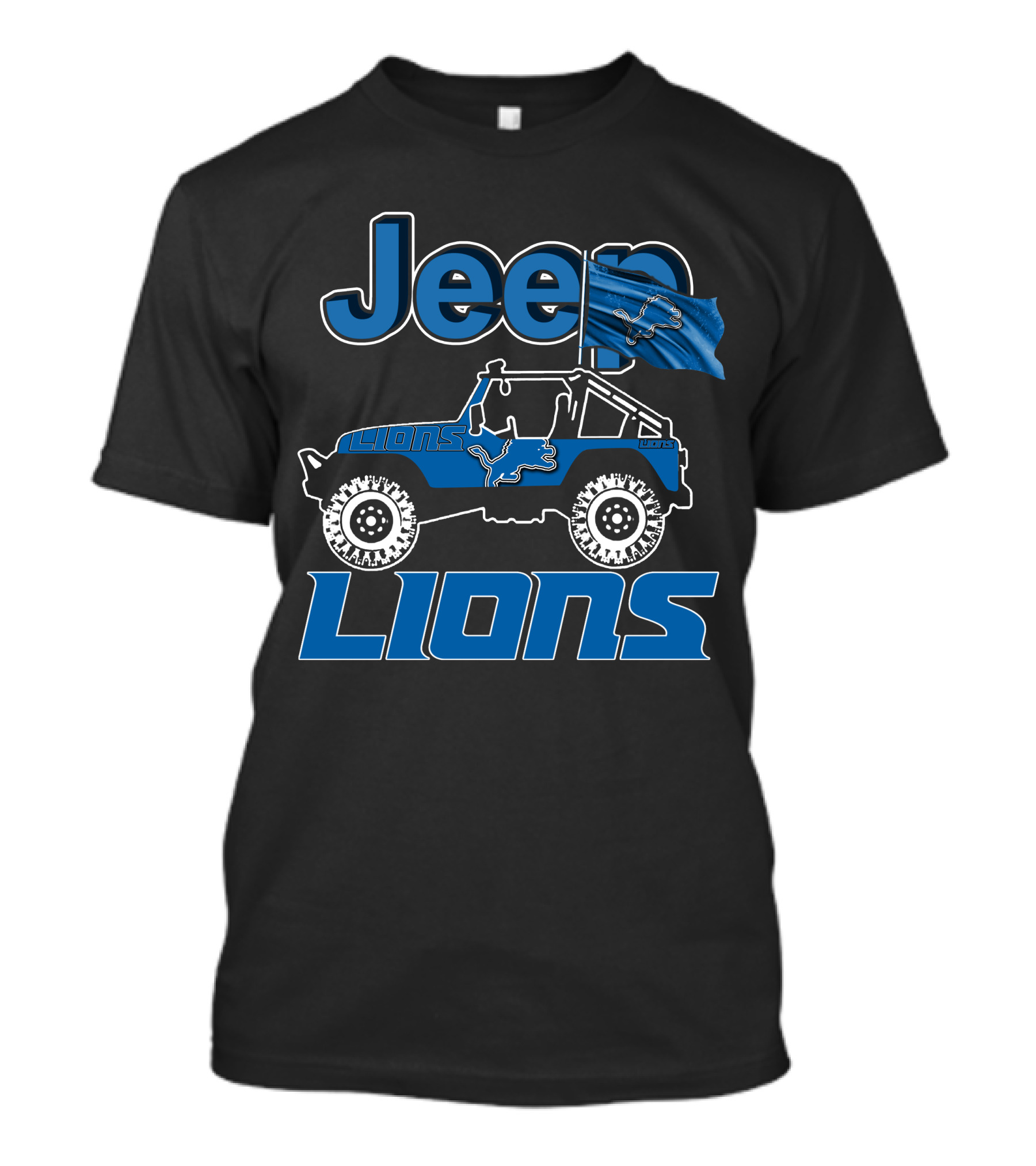 Jeep Detroit Lions Football Team Collaboration T-Shirt