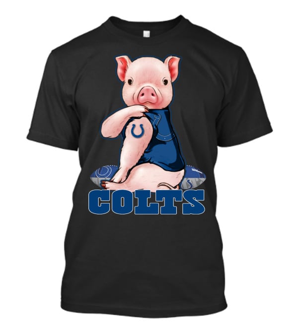 Pig With Indianapolis Colts Logo And Jersey T-Shirt