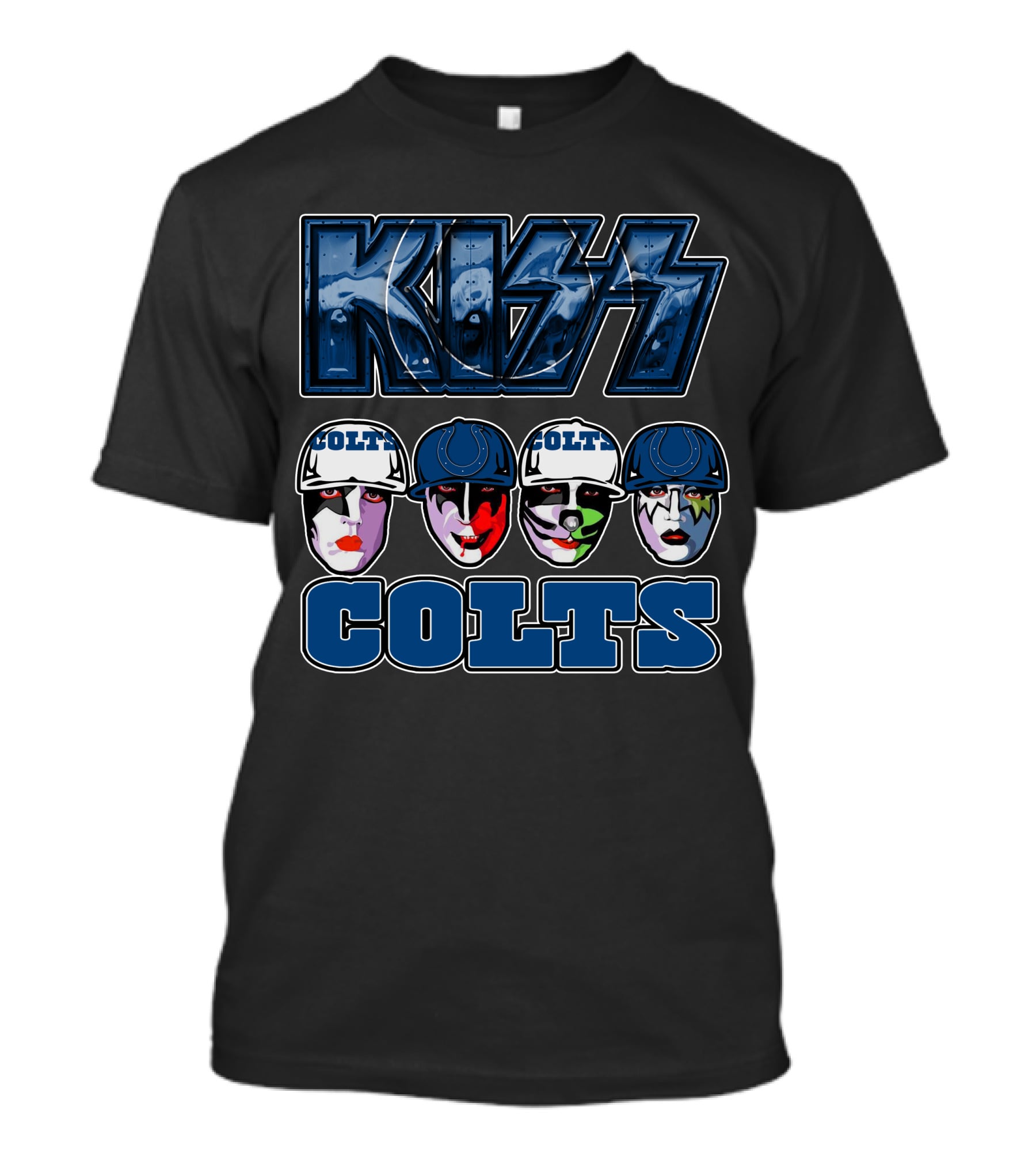 KISS Indianapolis Colts Face Paint Helmets T-Shirt