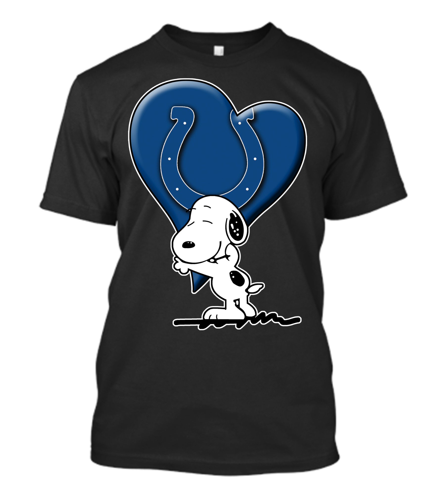 Snoopy Hugging Colts Horseshoe Heart Indianapolis Colts Snp T-Shirt