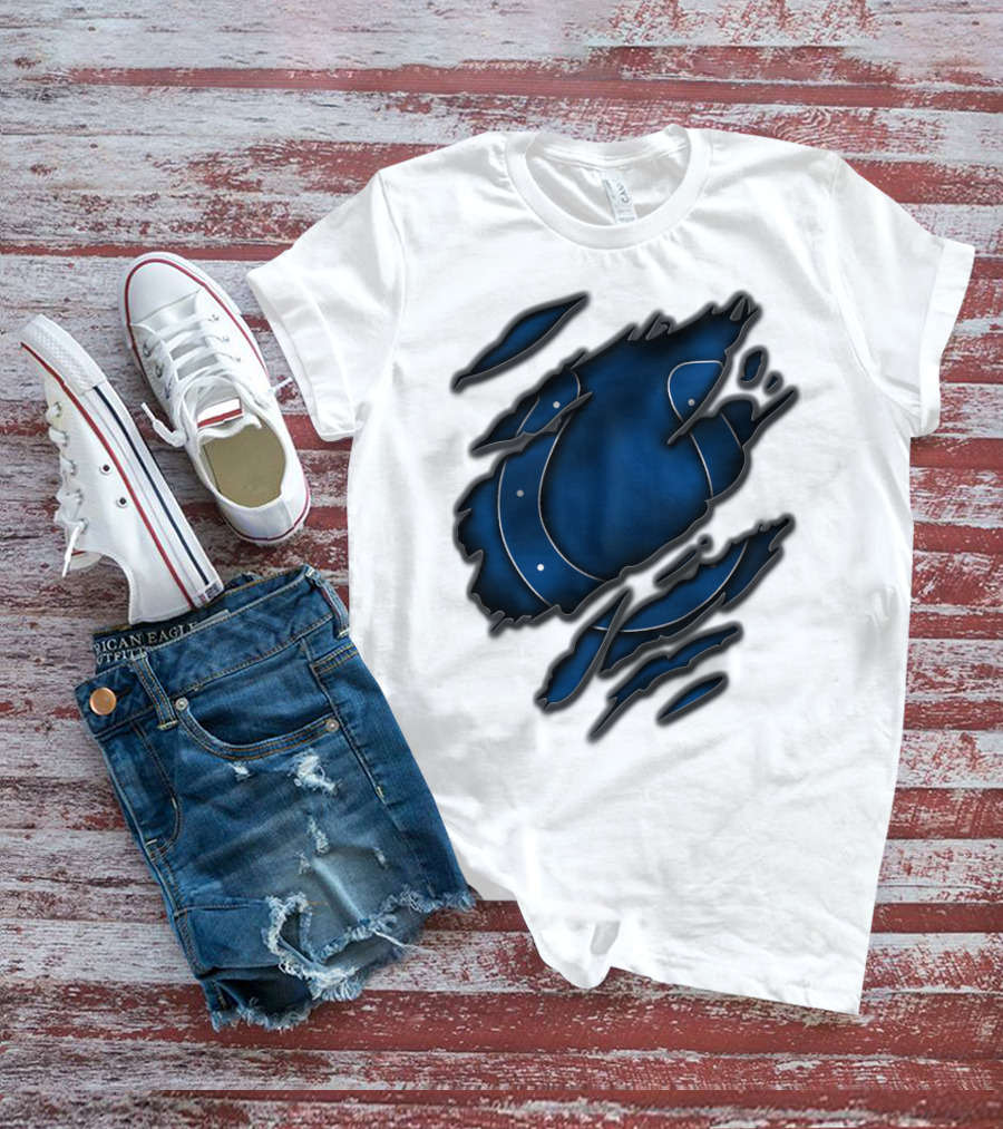 Torn Blue Horseshoe Indianapolis Colts T-Shirt