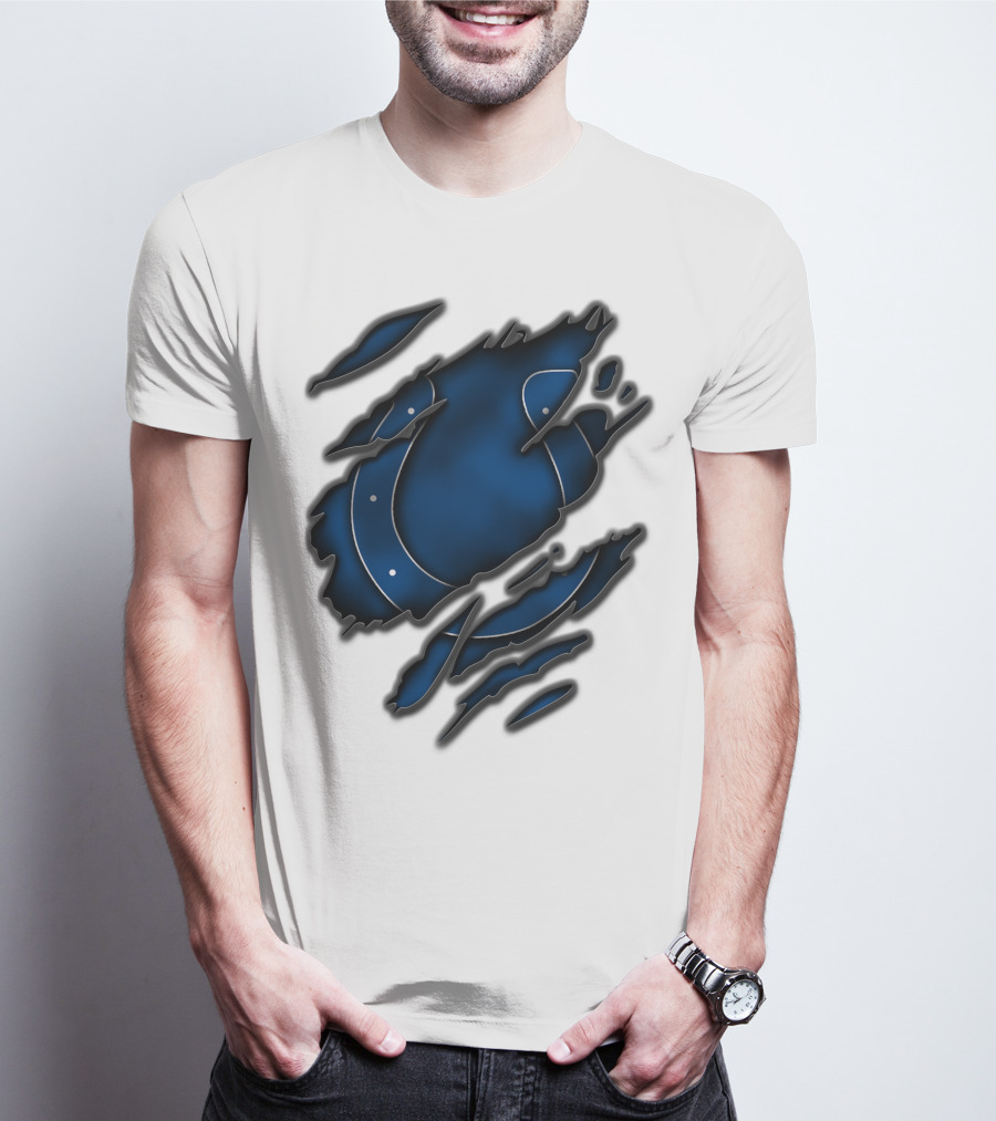 Torn Blue Horseshoe Indianapolis Colts T-Shirt