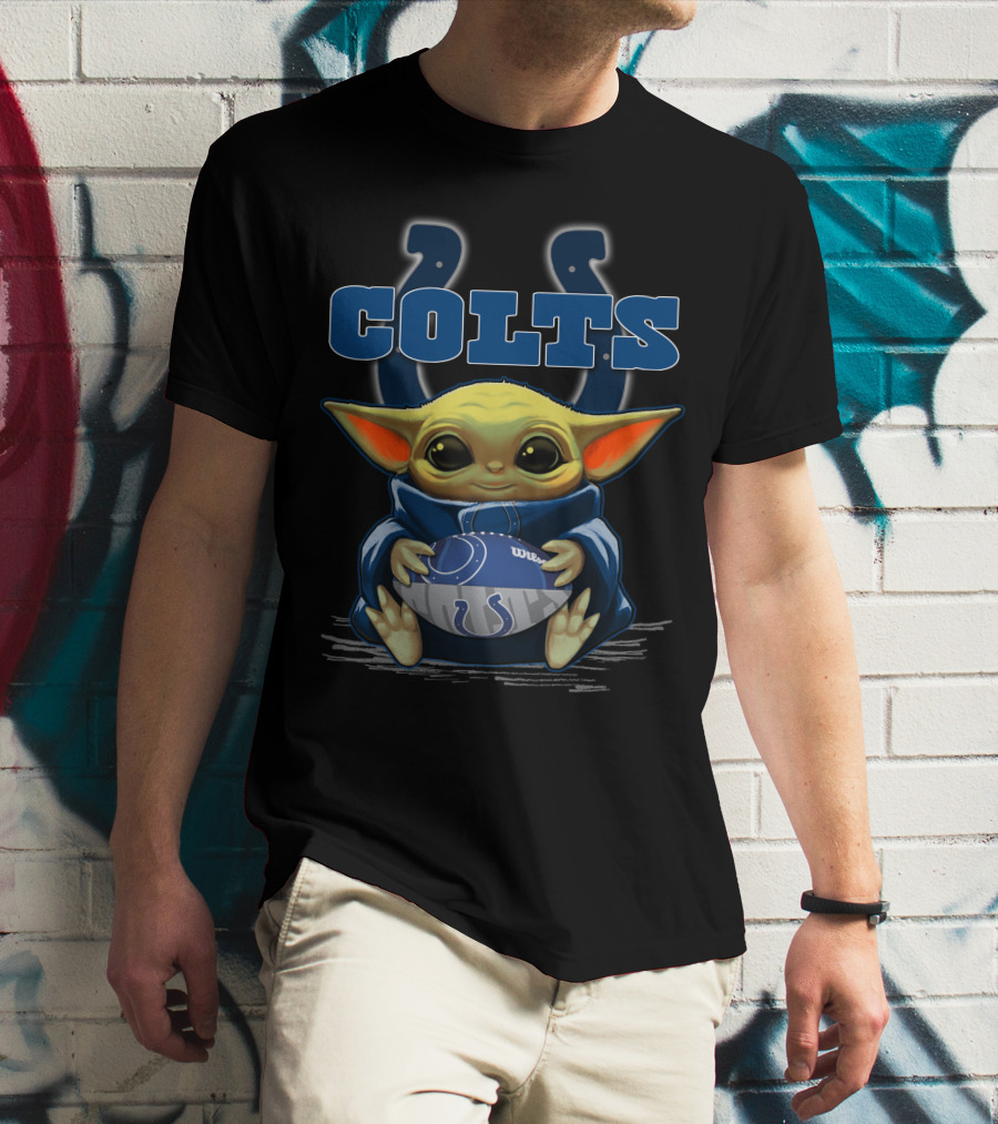 Colts Baby Yoda Football Fan Indianapolis Team T-Shirt