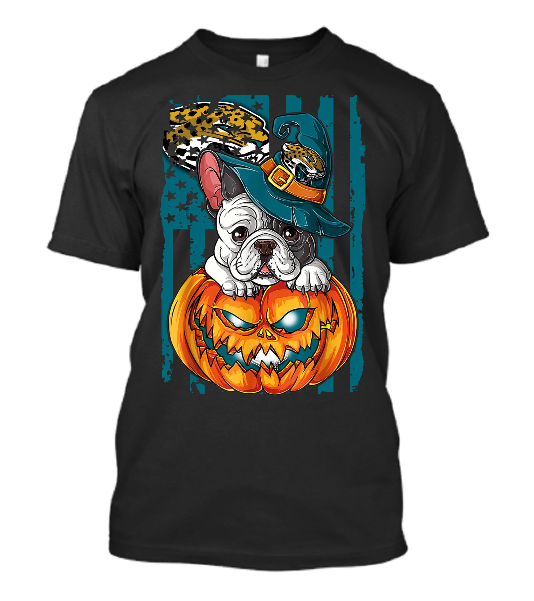 Hlw Bulldog Halloween Pumpkin Jacksonville Jaguars Hat T-Shirt